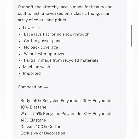 NWT Victoria’s Secret The Lacie Lacie Lace Thong Panty, S - Picture 3 of 6